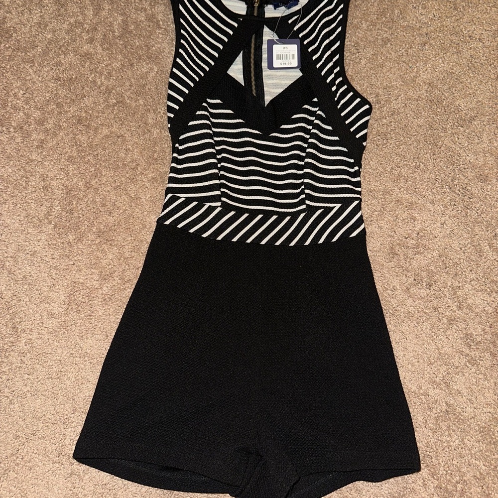 UK2LA Monochrome Striped Jumpsuit